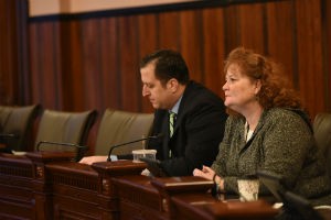 Senator Murphy in a committee hearing