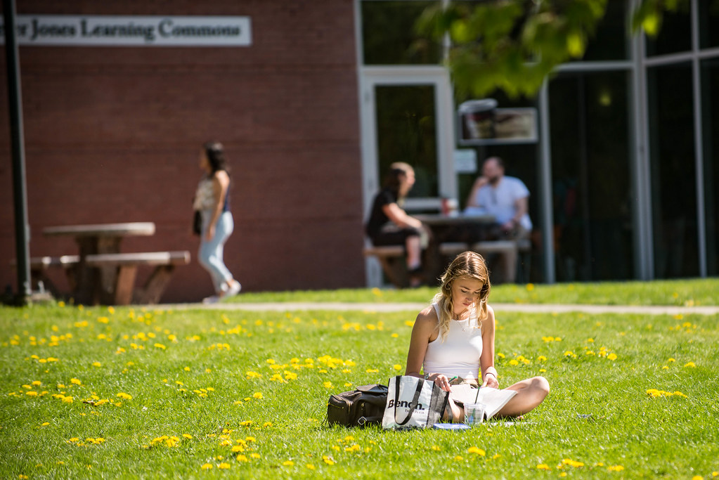 College kid studying