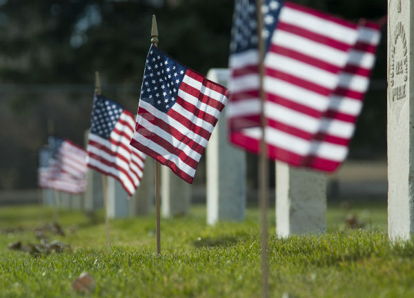 Flags on graves