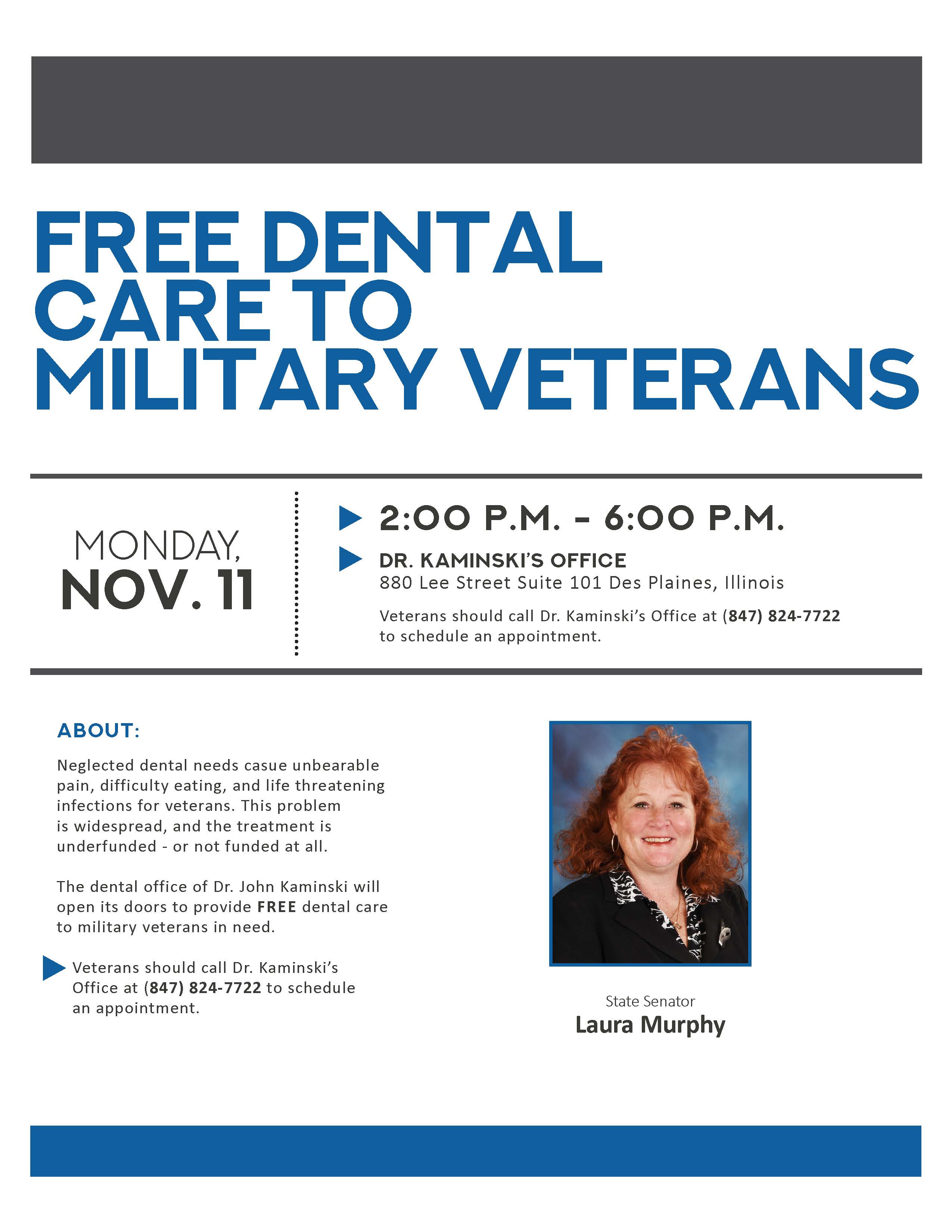 Dr. John Kaminski to offer free dental work for veterans