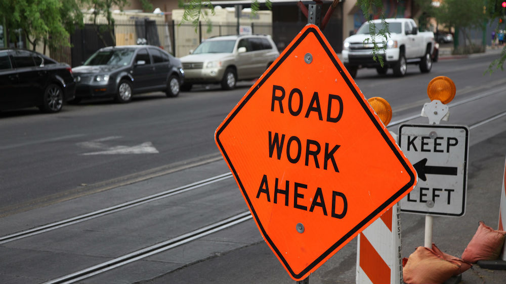 Road work sign